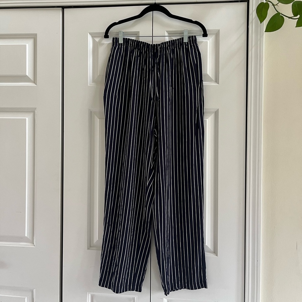 Vintage! Navy Blue & White Striped Lounge Pants